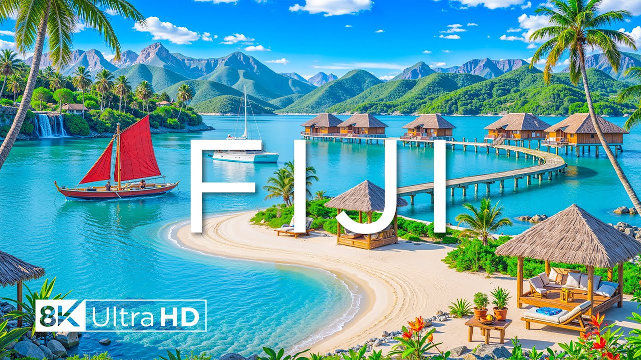 Fiji 8K UHD &ndash; A Tropical Paradise of White Sand Beaches, Clear Waters, and Palm Trees