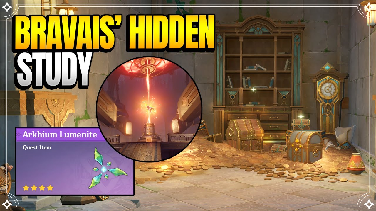 Bravais' Hidden Study | How to Get Arkhium Lumenite | World Quests & Puzzles |【Genshin Impact】