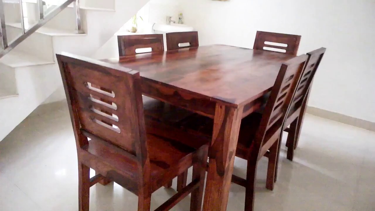 Solid Wood Dining Table - Sheesham Wood (Amazon - Links in description)