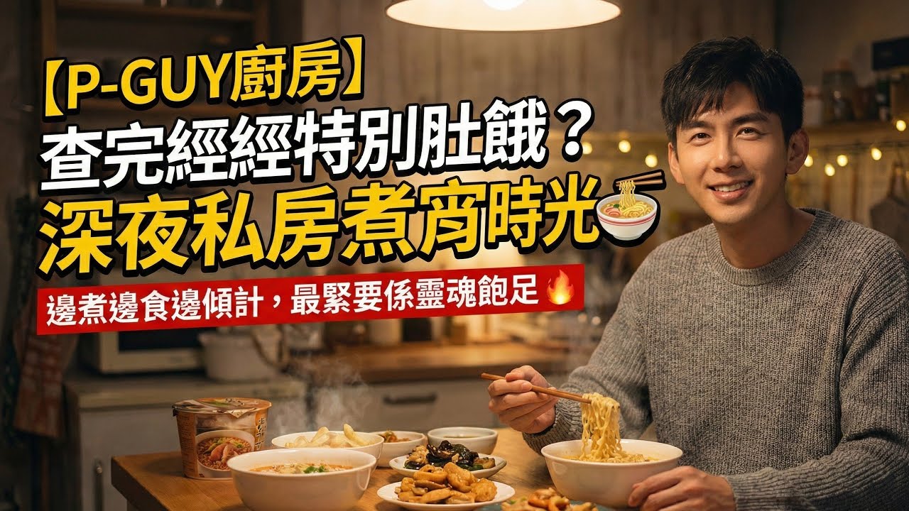 【P-GUY廚房】查完經特別肚餓？深夜私房煮宵夜時光 🍜 | 邊煮邊食邊傾計，最緊要係靈魂飽足 🔥