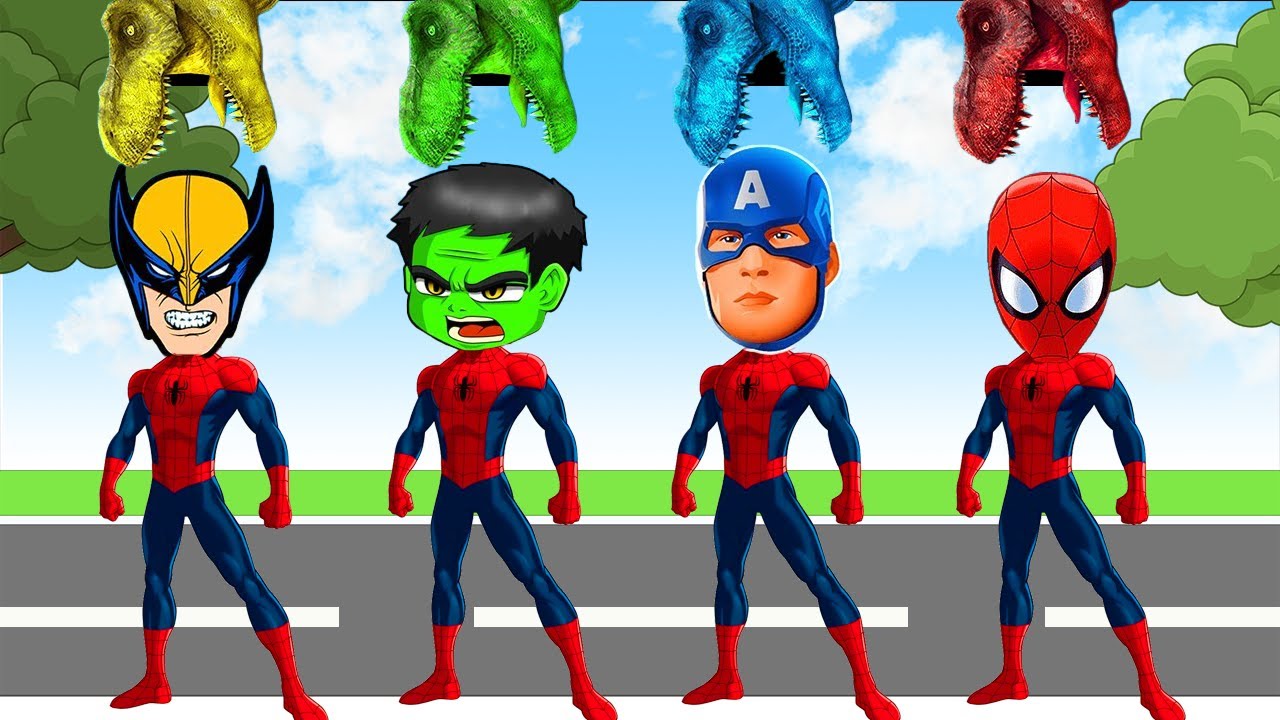Wrong Heads Top Superheroesㅣ슈퍼히어로 그림자 맞추기 춤 댄스ㅣWrong Superheroes Puzzleㅣ아이언맨 스파이더맨 캡틴 헐크 변신 9
