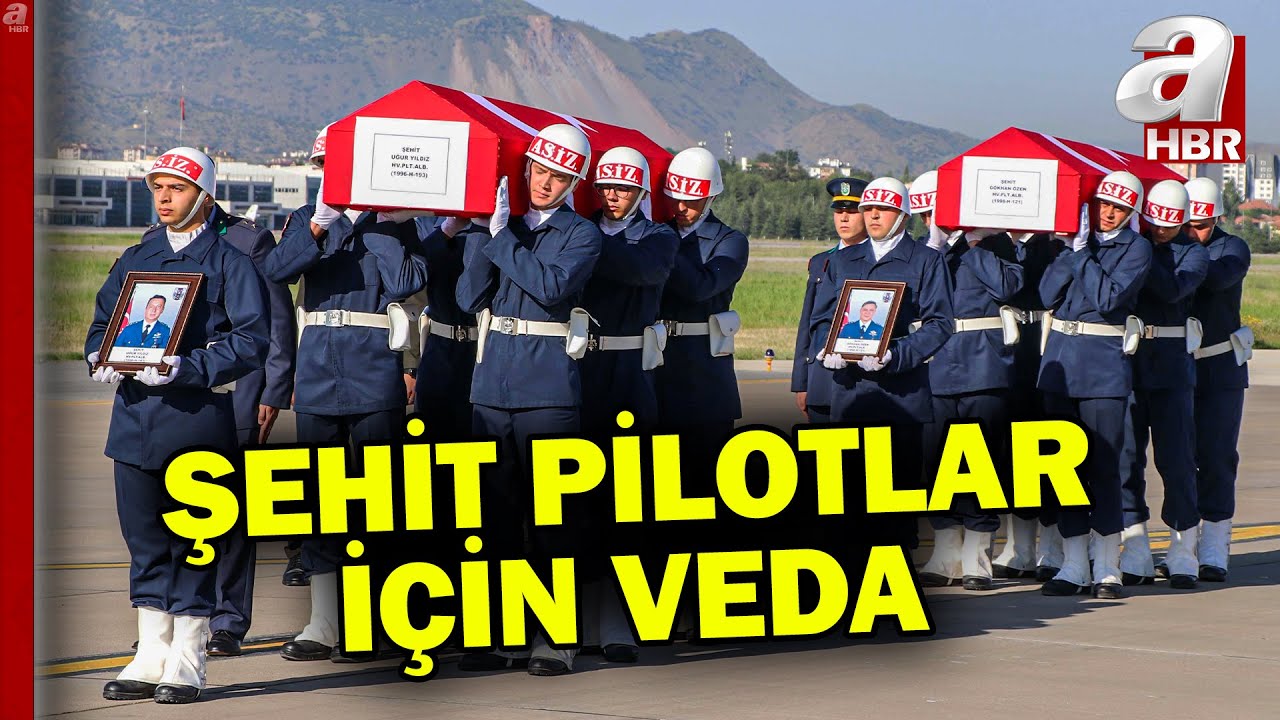 Kayseri'de düşen eğitim uçağında şehit olan pilotlar Uğur Yıldız ve Gökhan Özen'e veda | A Haber
