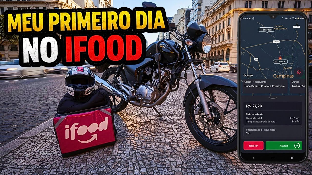 MEU PRIMEIRO DIA NO IFOOD 2026 (Entregas de CG FAN 150) | 4k