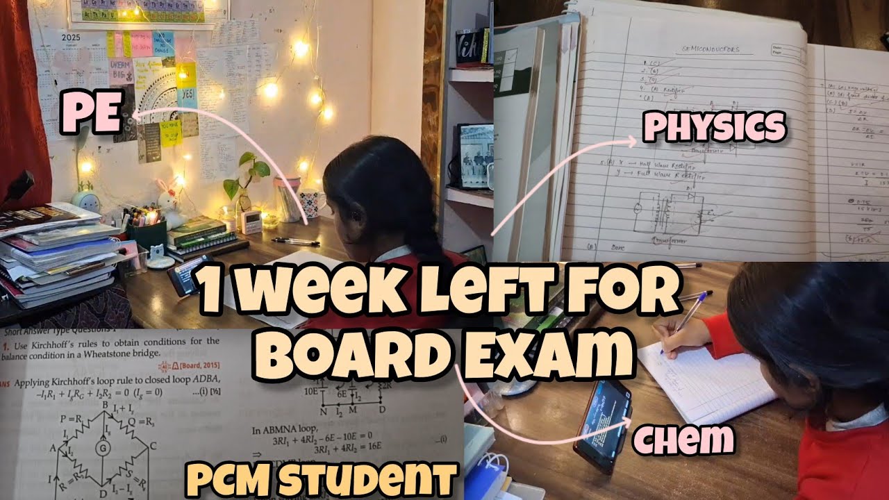 😢1 Week left for Board Exams CBSE Class 12th Student ✨ Productive Study Vlog || How am I preparing?💫
