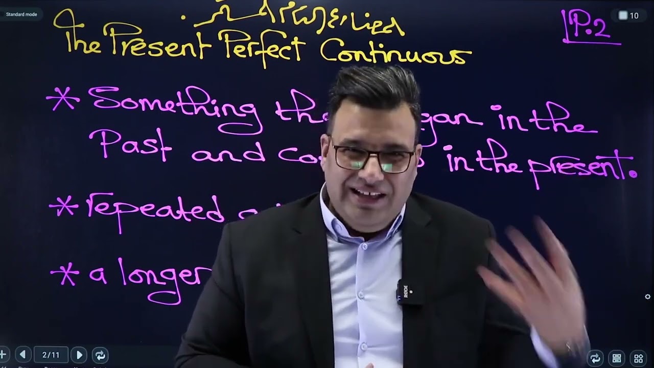 المضارع التام المستمر شرح تذكيري خالد الدعجة  منصة الثراء التعليمية present perfect continuous