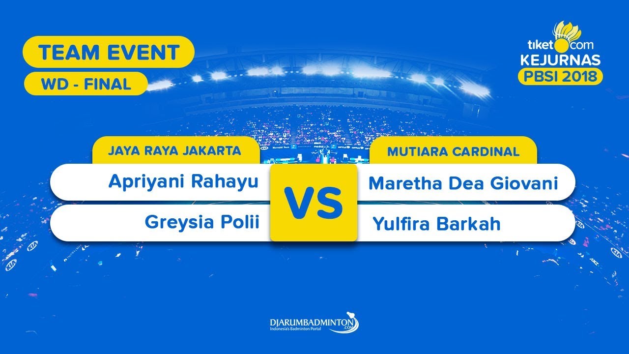 Divisi 1 | Final - WD | Apriyani/Greysia (Jaya Raya) VS Maretha/Yulfira(Mutiara Cardinal)