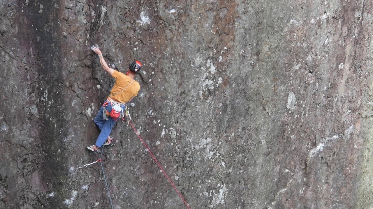 Steve McClure climbs Nightmayer (E8) climb