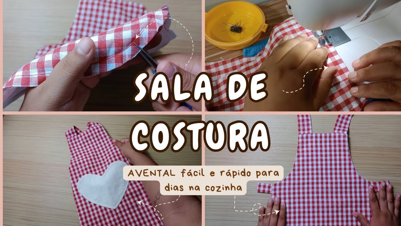 AVENTAL FÁCIL DE COSTURAR | PASSO A PASSO COMPLETO E MOLDE GRÁTIS