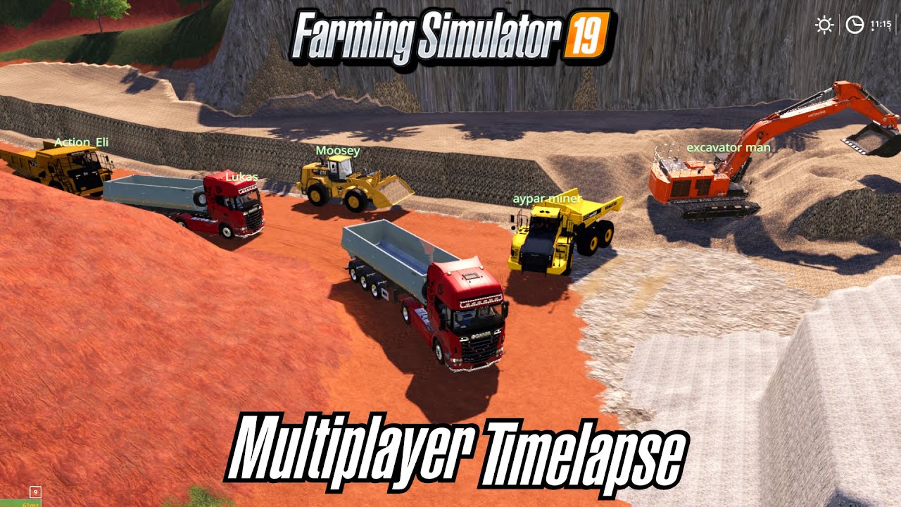 FS19 Dedi Server Multiplayer Mining Gameplay Timelapse Day 3 MCE Map Farming Simulator 19