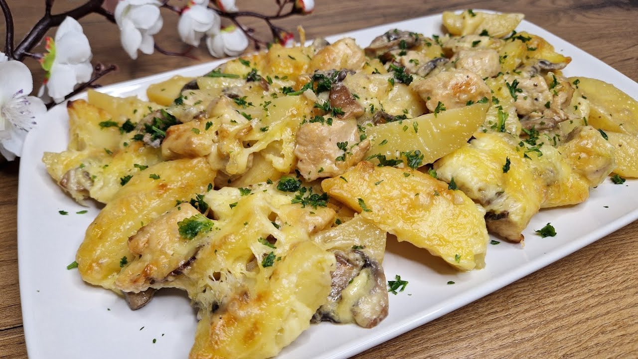КАРТОШКА С ГРИБАМИ И КУРИЦЕЙ - ПРОСТОЕ ПРИГОТОВЛЕНИЕ И ВКУСНОЕ БЛЮДО!