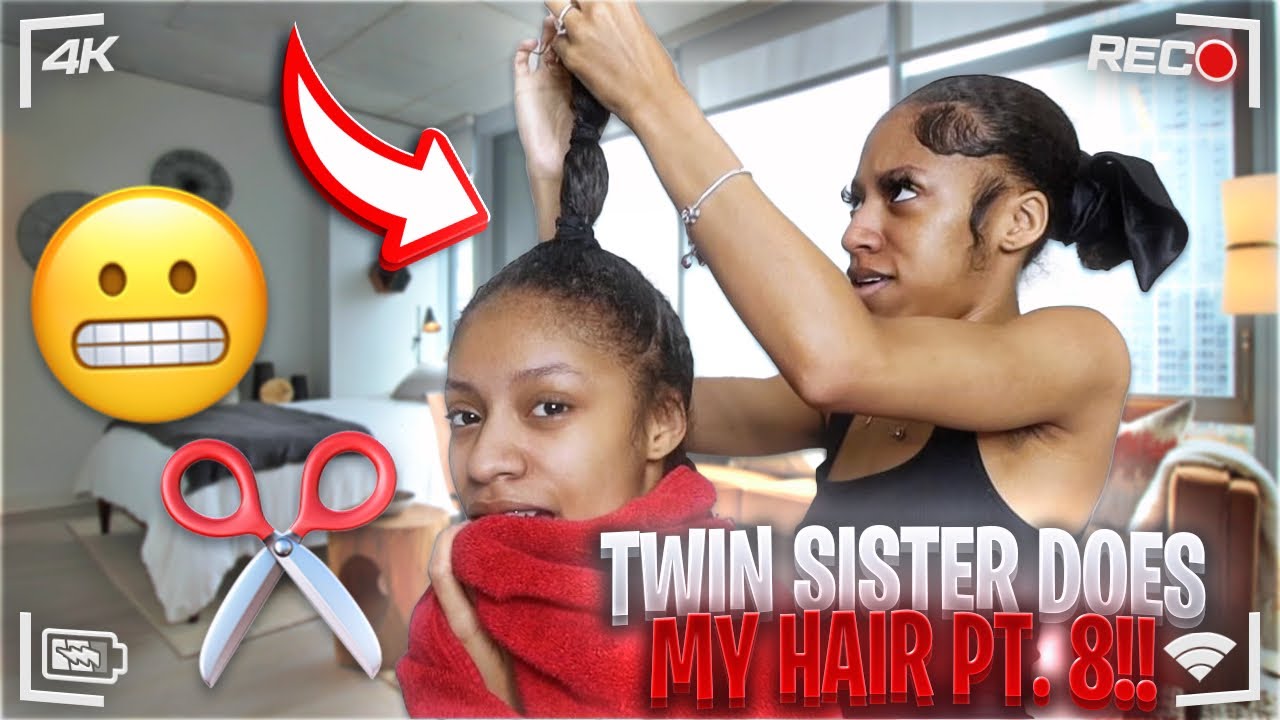 Twin Sister Does My Hair … Pt. 8 😂 | TheWickerTwinz