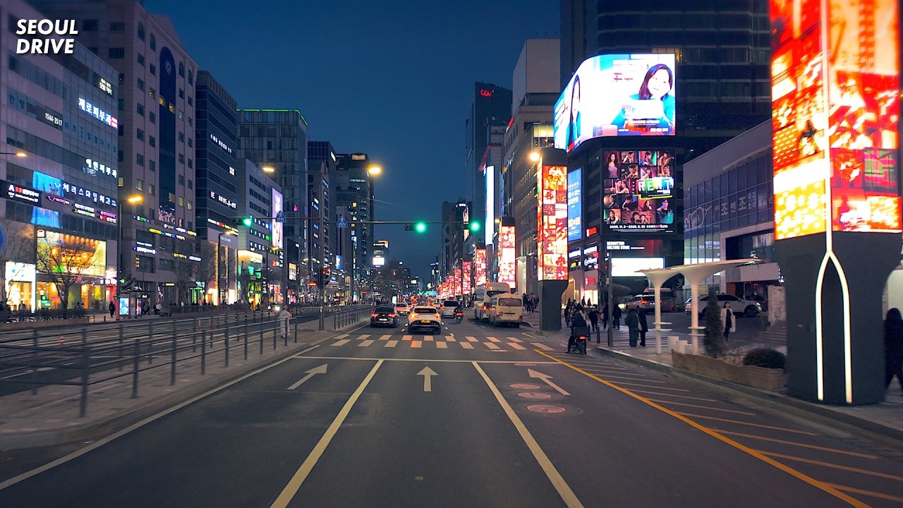 Самая красивая полночь в Сеуле 🌃 12-часовая коллекция лучших поездок по городу | Lo-fi Jazz 4K 60p
