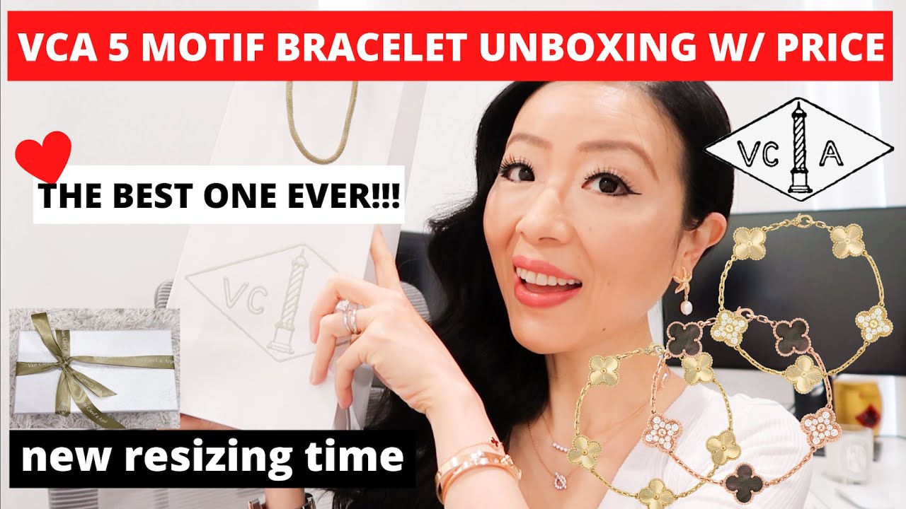 VAN CLEEF AND ARPELS VINTAGE ALHAMBRA 5 MOTIF GUILLOCHE BRACELET UNBOXING | Vca 5 motif bracelet