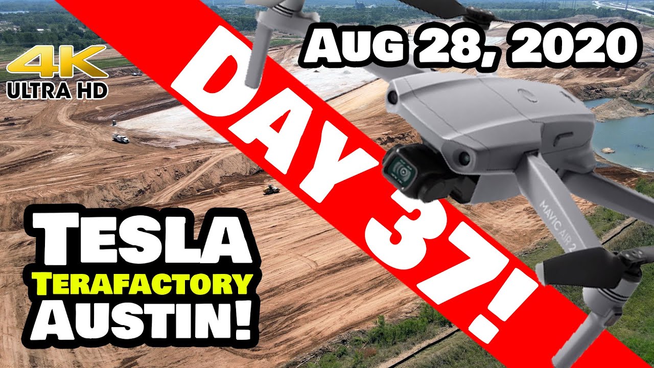 Tesla Gigafactory Austin 4K 8/28/20 - Tesla Terafactory Texas - Drone Flight  Construction Progress!