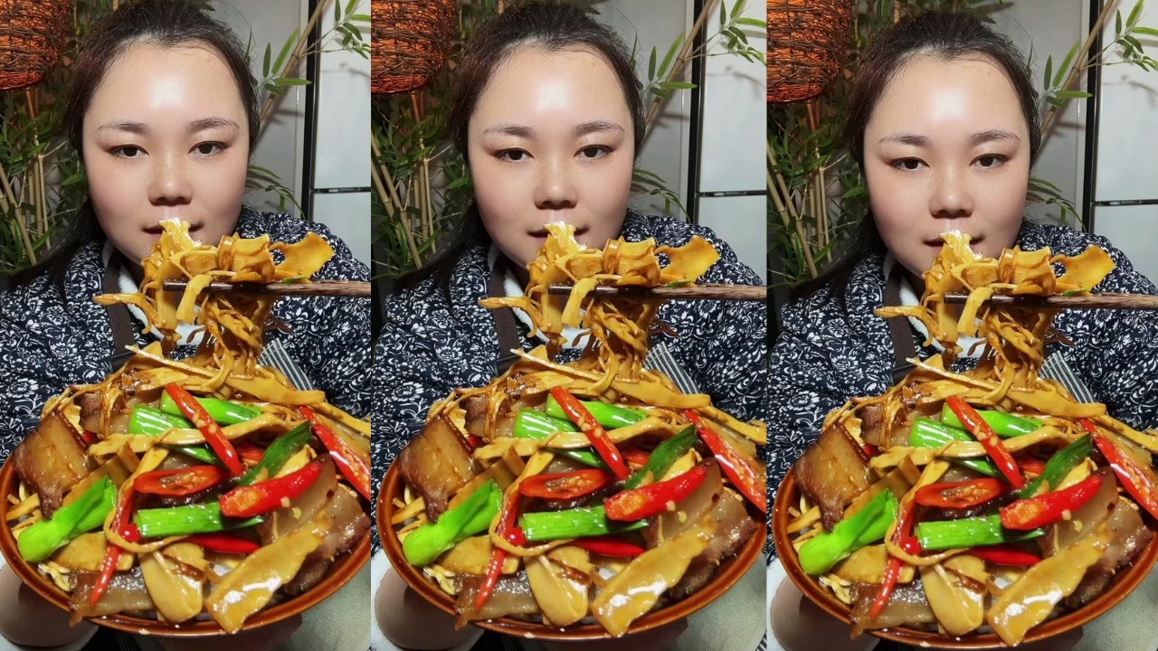 Let’s Eat Show | Satisfying Eating Stir-Fried Bacon | Cooking Method at the End