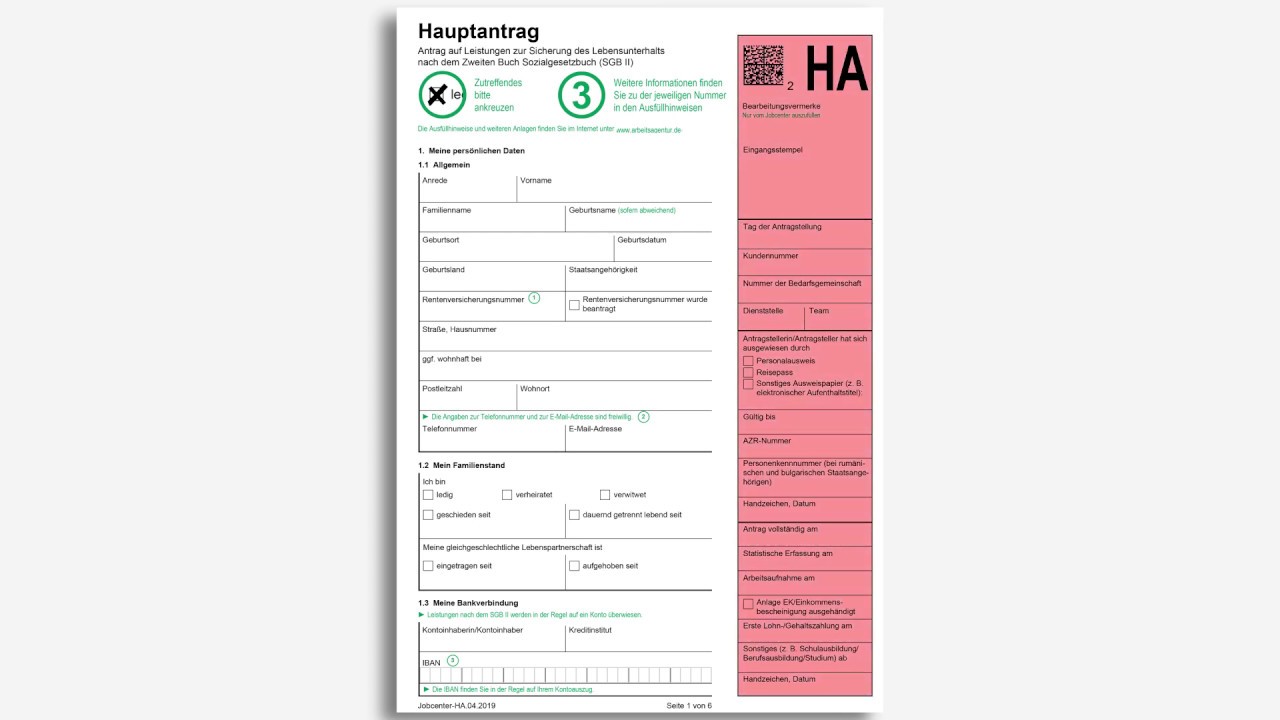 ALG 2 Antrag ausf&uuml;llen - Jobcenter Rhein-Neckar-Kreis