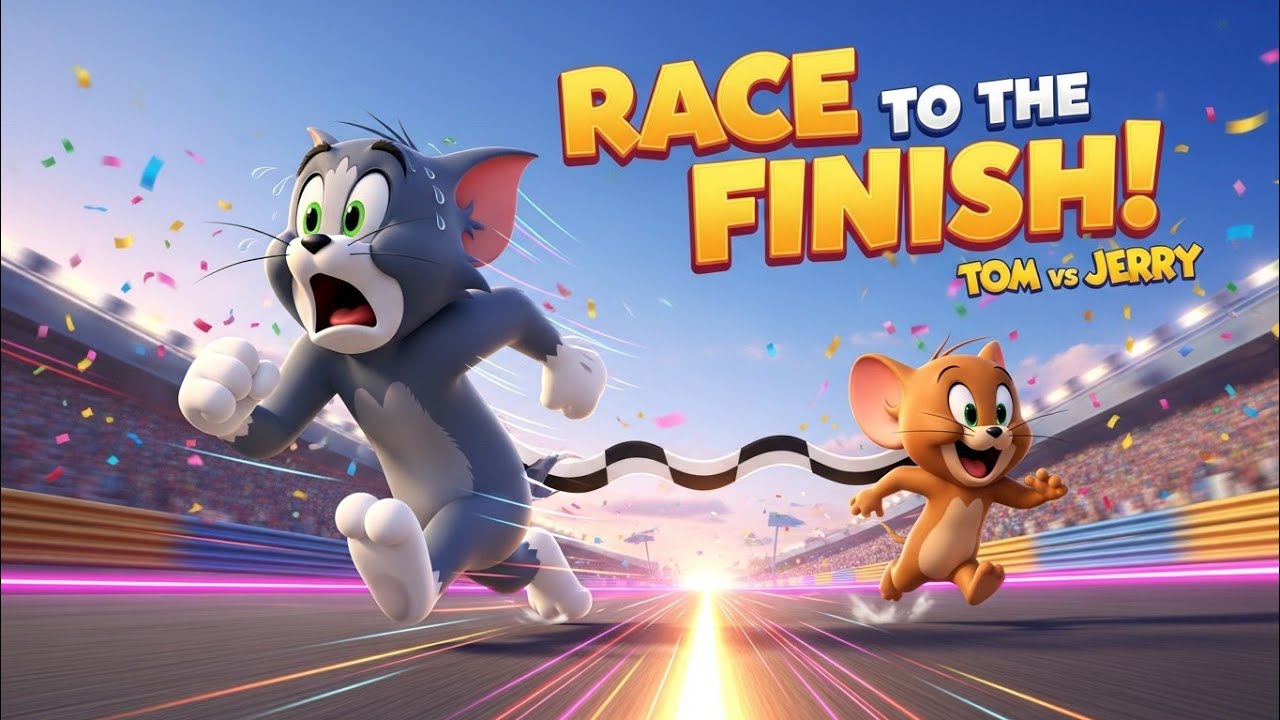 Tom & Jerry Race To The Finish! 🏎️😂 | Epic 3D Cartoon Chase | Kids Fun Animation