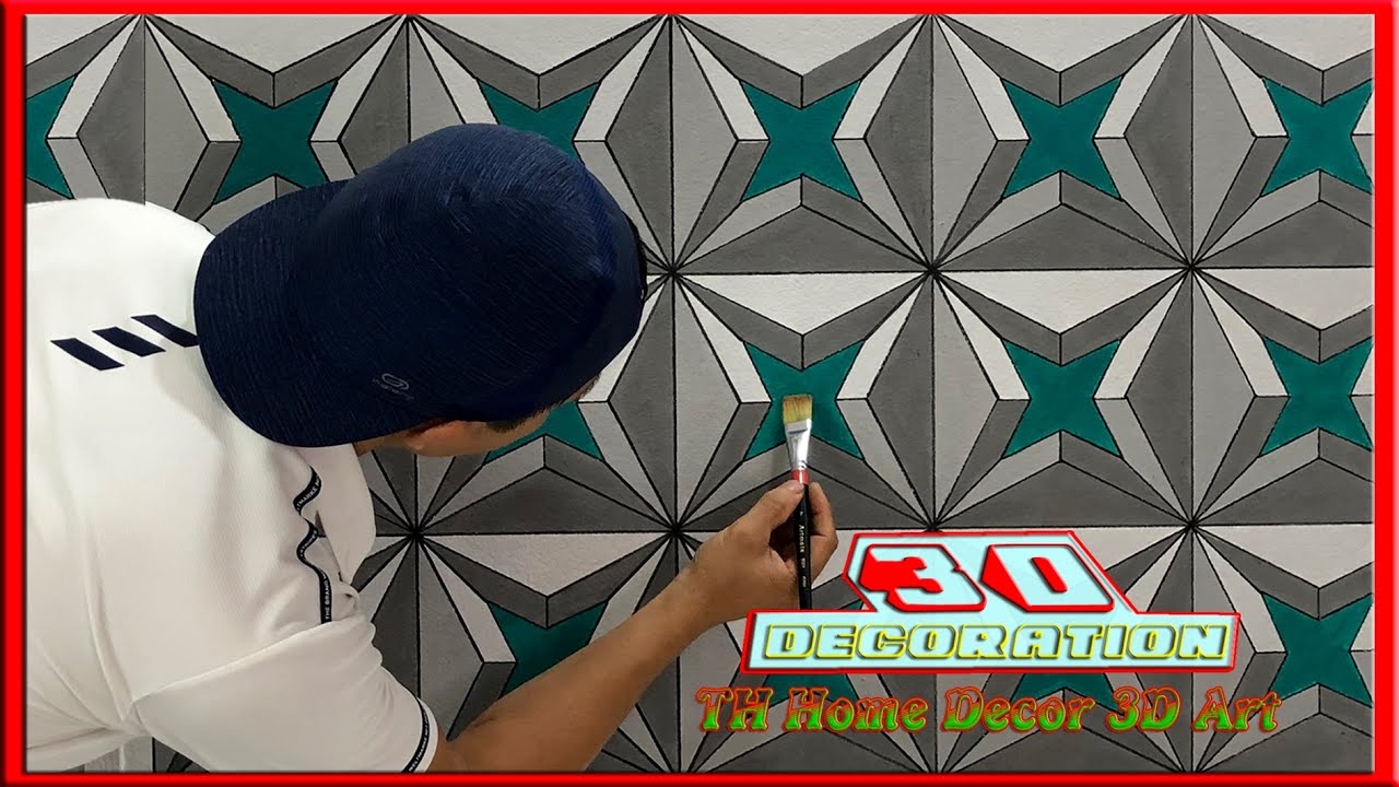 3D WALL PAINTING || 3D WALL DECORATION || CAT TEMBOK KREATIF 3D|| LUKISAN 3D || TH Home Decor 3D Art