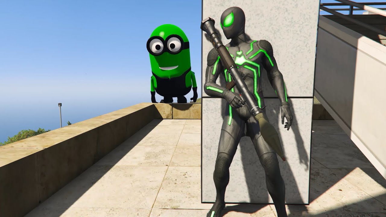 GTA 5 Spiderman vs Red Minion vs Blue Minion vs White Minion - Epic Ragdoll Fights! Eps-61