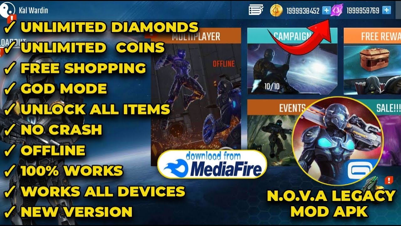 N.O.V.A Legacy Mod Apk- Unlimited Money & Free Shopping