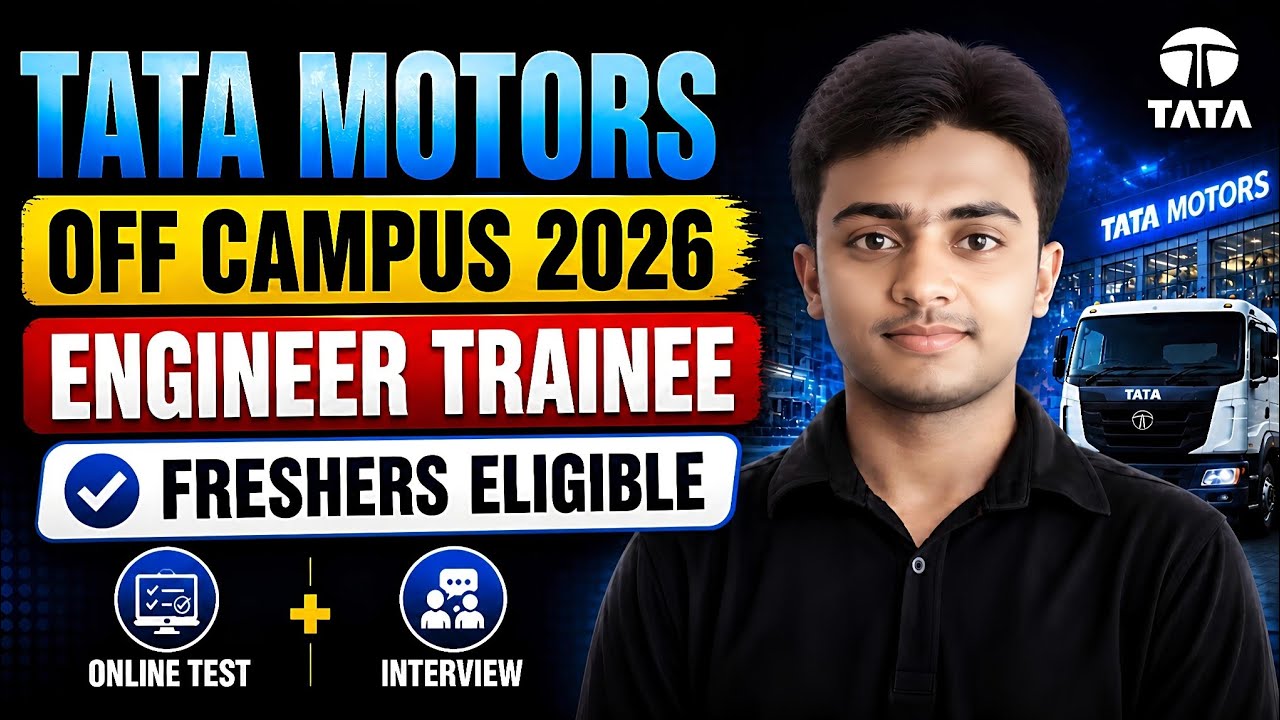 TATA MOTORS OFF CAMPUS 2026। ENGINEER TRAINEE। FRESHERS ELIGIBLE। Tata Motors Get 2026। Jobs 2026