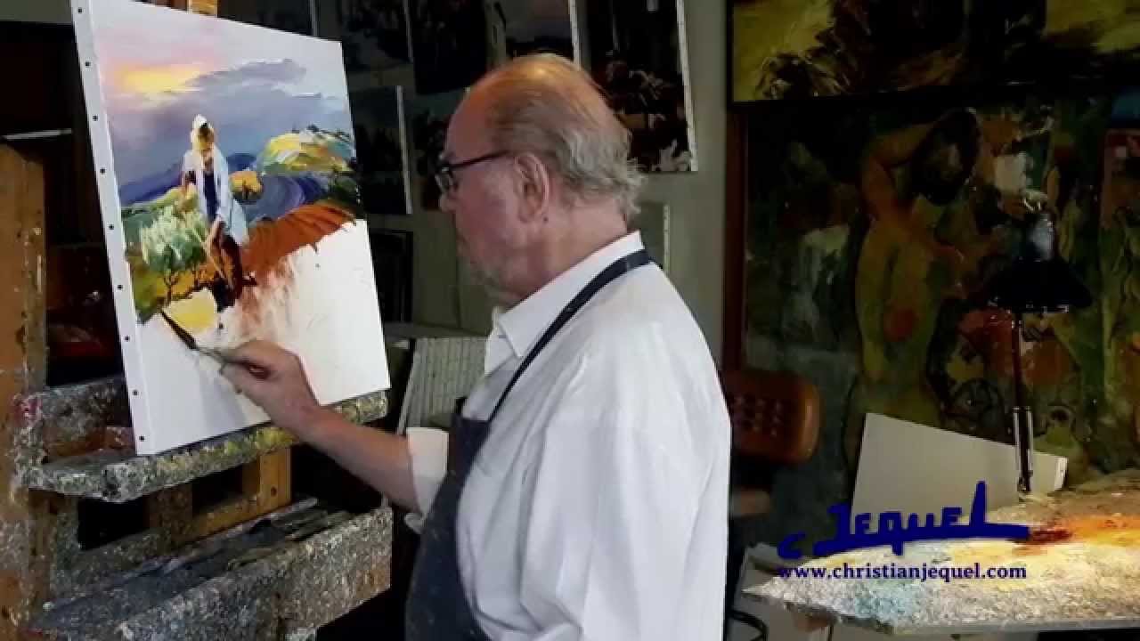 01-Demonstration of knife painting by Christian Jequel: 