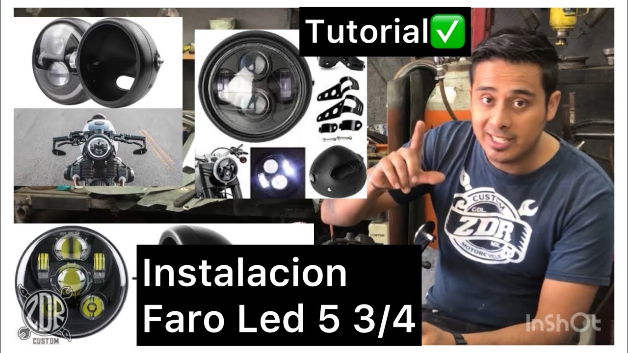 Instalar Faro Led 5 3/8 ✅le queda a mi moto?! Tutorial y recomendaciones 👍🏻
