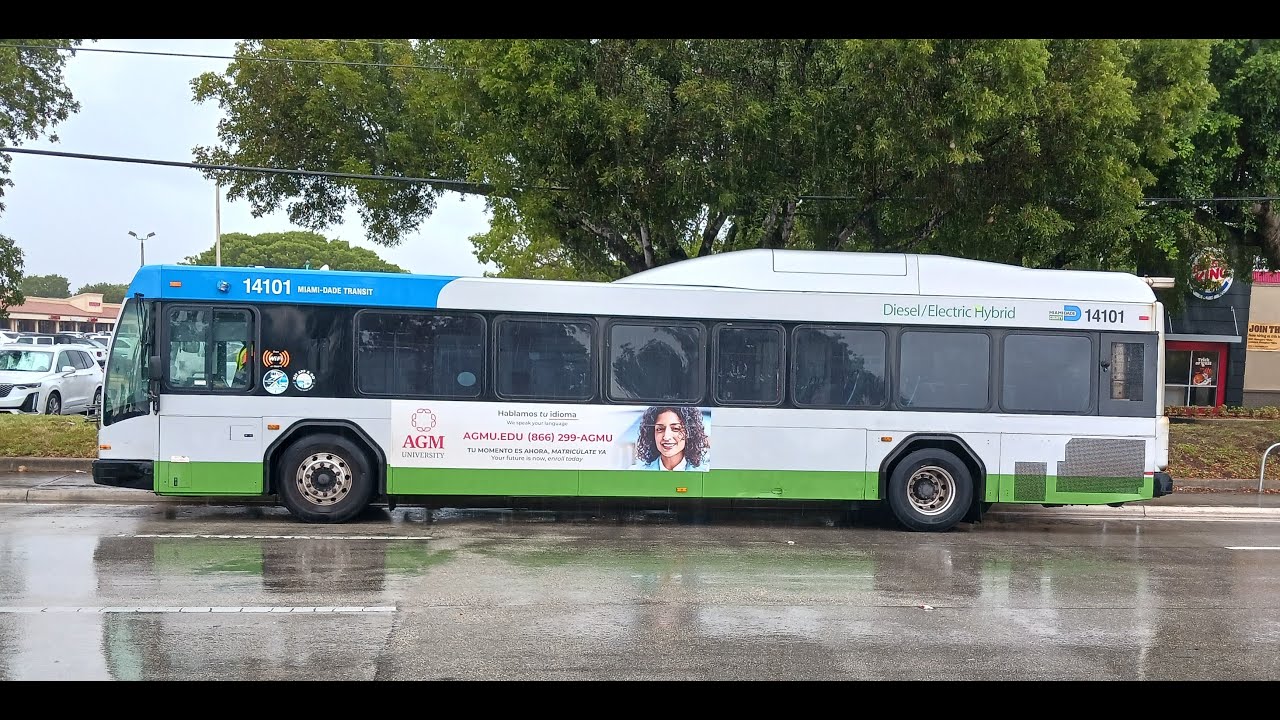 My last ride on Route 99, Riding on board MDT bus 14101.  2014 Gillig BRT 40 Hybrid bus.