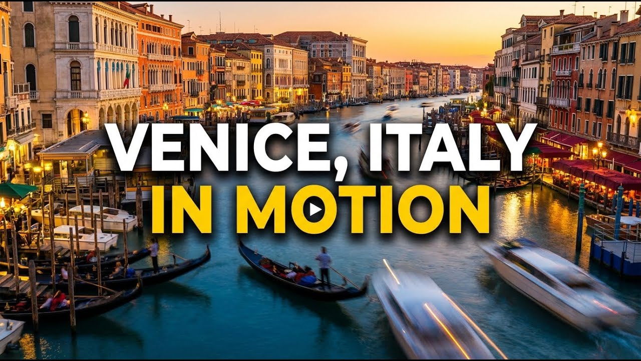 Venice, Italy in Motion: Rush Hour at Rialto Bridge