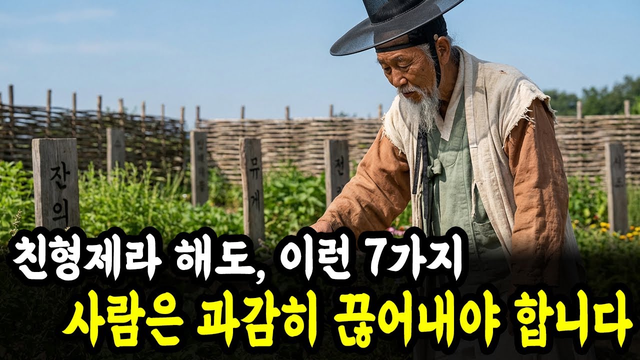 고대의 가르침: 친형제라 해도, 이런 7가지 사람은 과감히 끊어내야 합니다