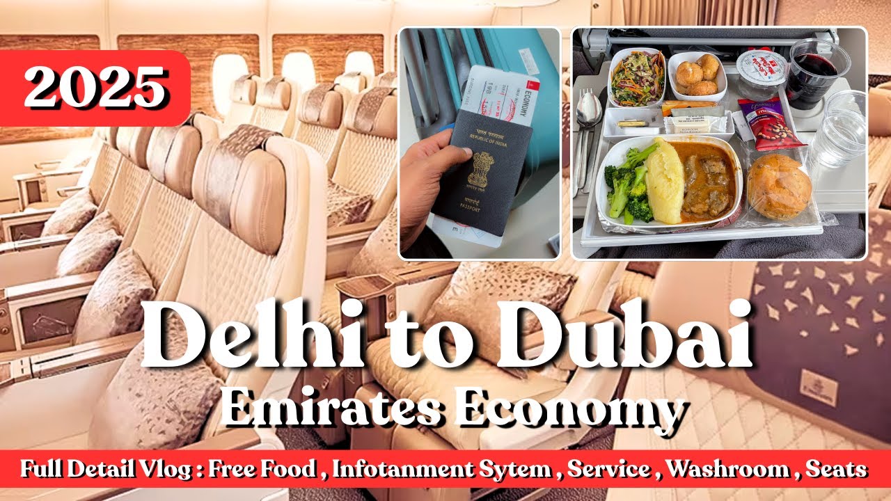 Delhi to Dubai | Emirates Economy Class Full Detail Review | Emirate B777 Aircraft