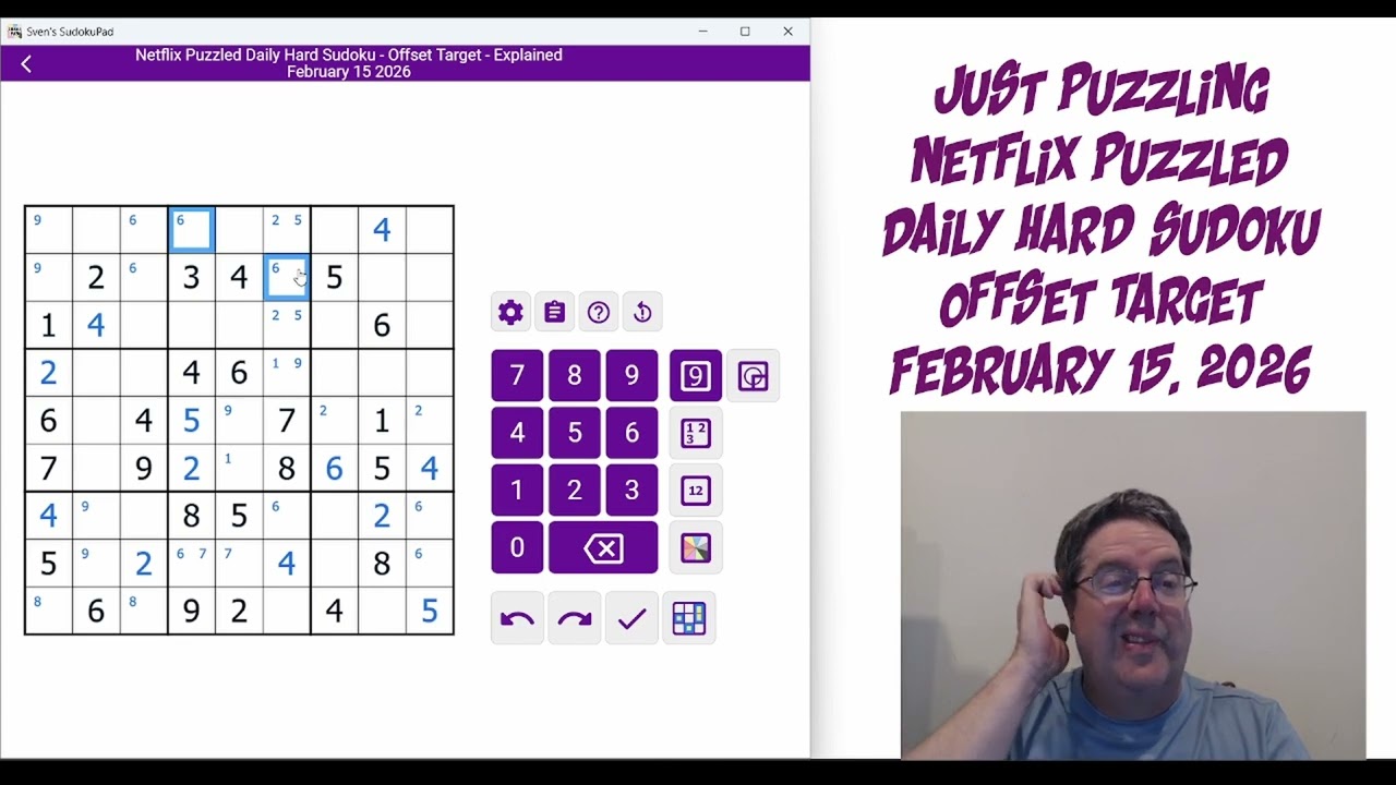 Netflix Daily Hard Sudoku February 15 2026 Offset Target