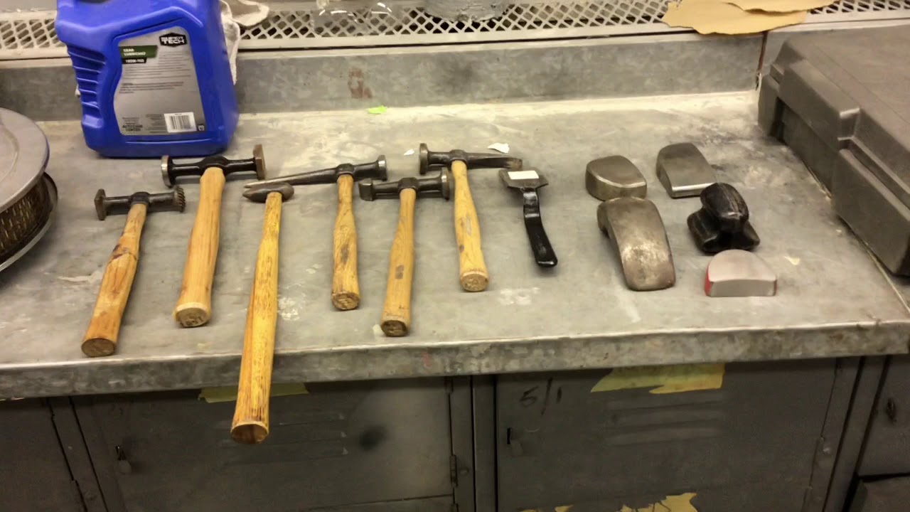 Collision: Hammer And Dolly On Body Line Dent