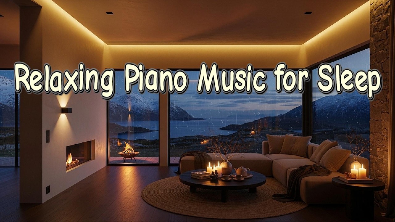 Relaxing Piano Music for Sleep | Cozy Spring Night Cabin Ambience