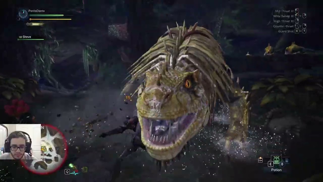 Monster Hunter World Bosses- Beating Great Jagras with lance