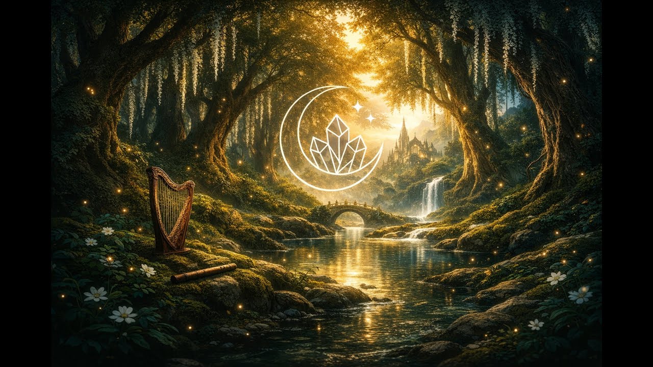 Enchanted Elven Forest Ambience 🌿  Mystical Nature Sounds & Soothing Music