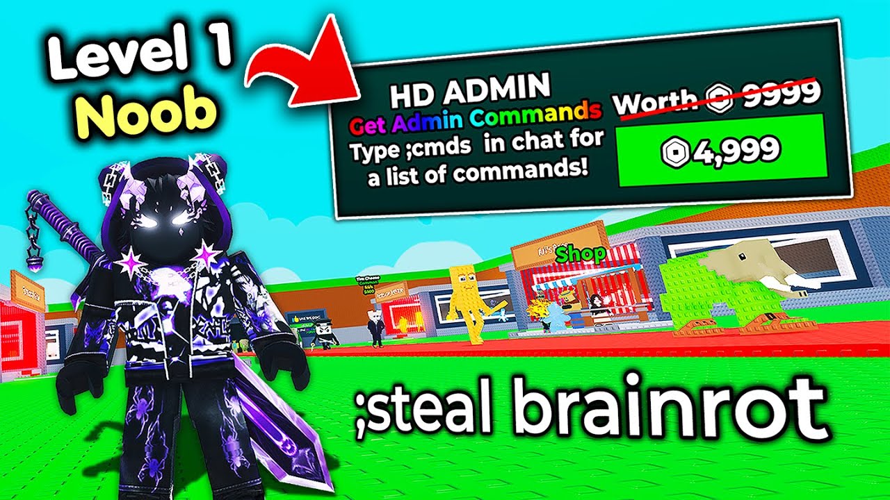 Начинаем заново как нуб с АДМИНИСТРАТИВНЫМИ КОМАНДАМИ в Steal a Brainrot! (Roblox)
