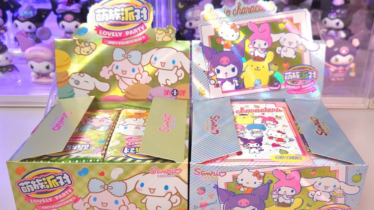 Unboxing Vlog｜60 Pack Of Sanrio Lovely Party Card Blind Bags｜開箱三麗鷗萌族派對第一彈＆第二彈收藏卡片