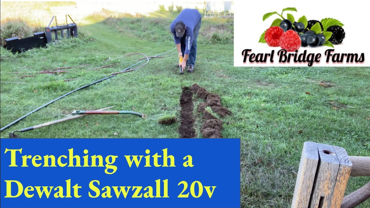 Рытье траншей для ирригационной линии с помощью Dewalt Sawzall 20v