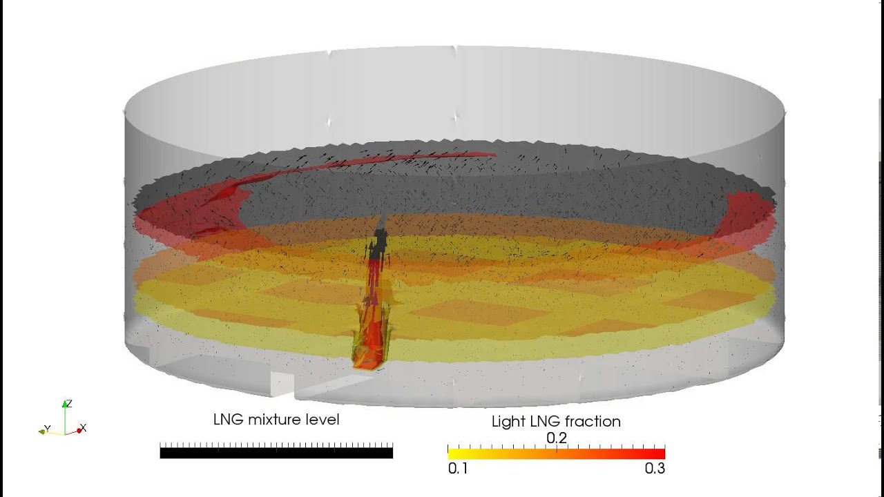 CFD Simulations of mixing in a Liquefied Natural Gas (LNG) storage tank
