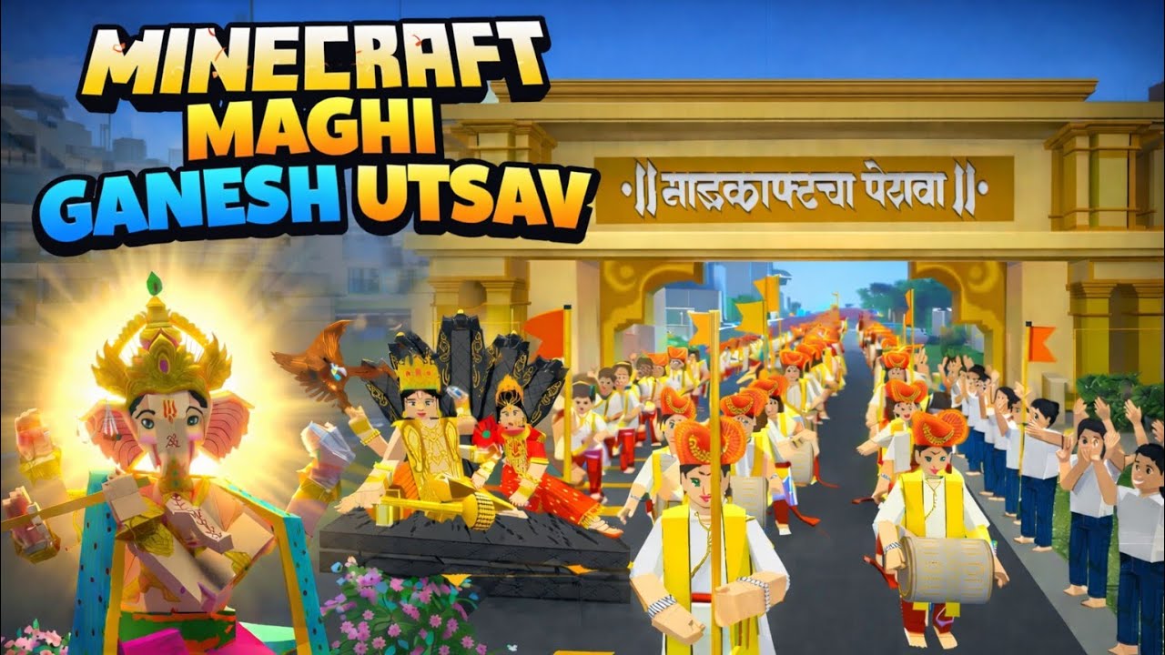Minecraft मध्ये Maghi Ganesh Utsav 🔱 | Marathi Festival Special