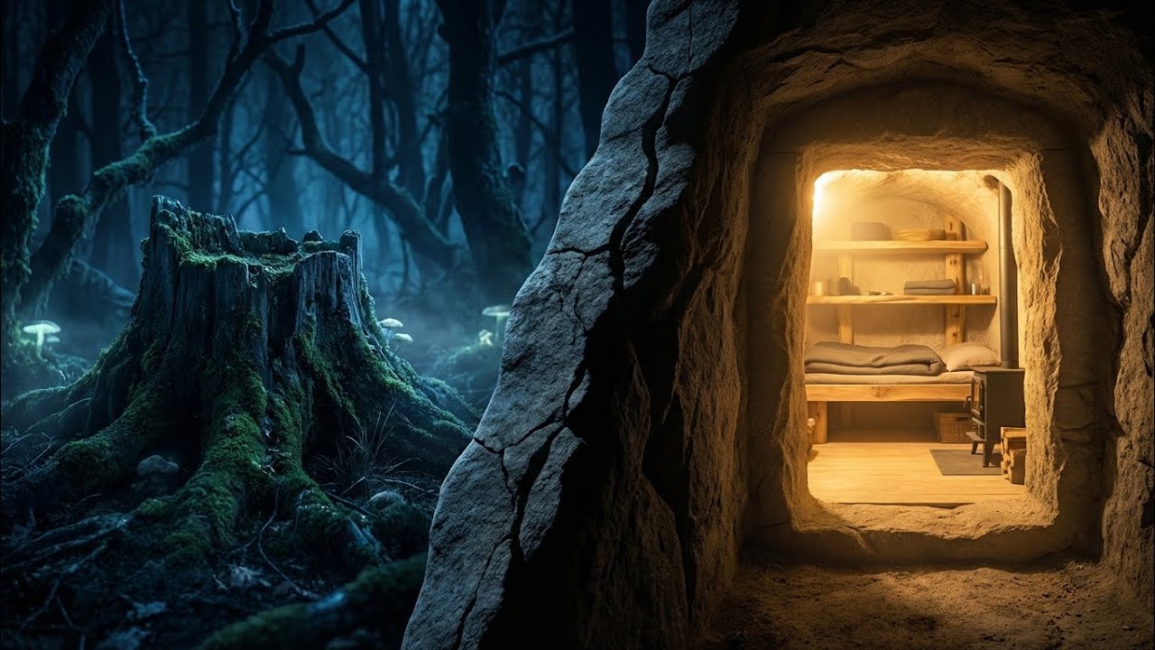 A Secret Underground Shelter Hidden in a CursedForest | Silent ASMR