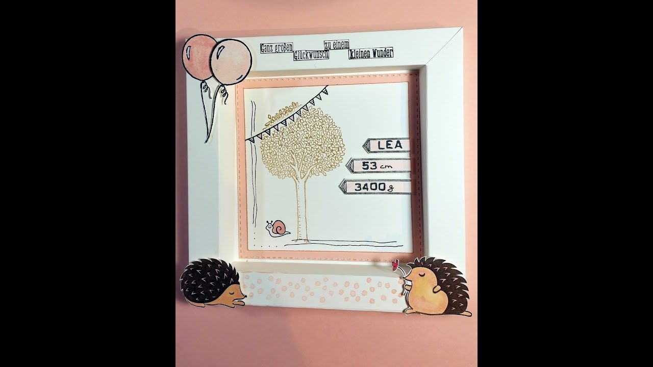Babygeschenk-Shadowbox zur Geburt mit Stampin`Up! basteln (Tutorial)