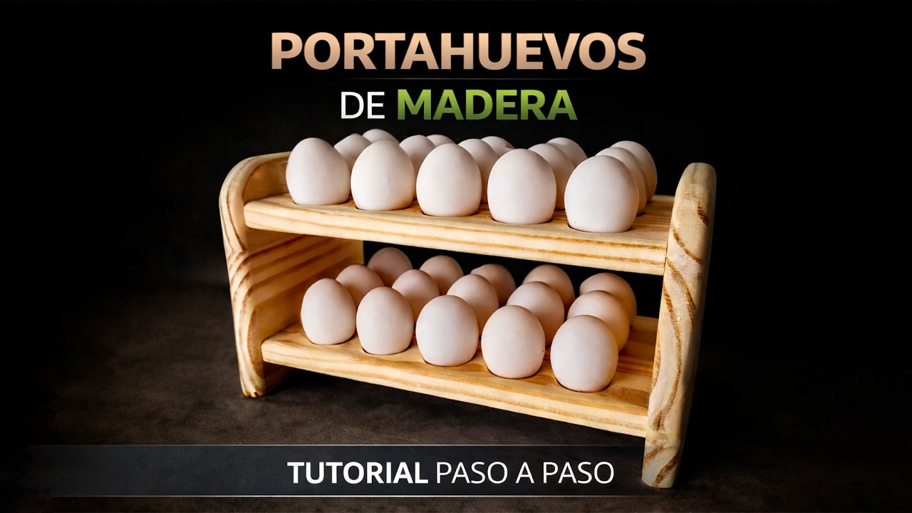 Cómo hacer HUEVERA/PORTA HUEVOS de MADERA fácil// Paso a Paso - Maderaker