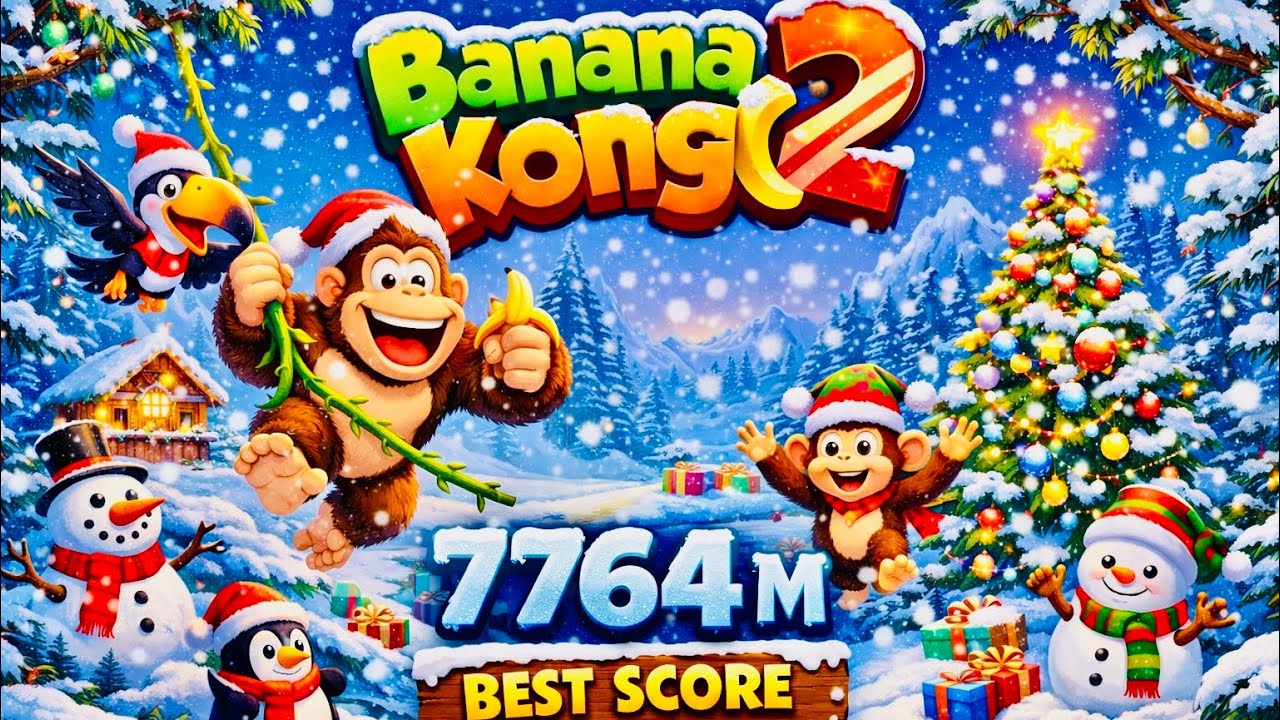 Christmas Update ❄️ Banana Kong 2 | 7764M BEST SCORE🌲 