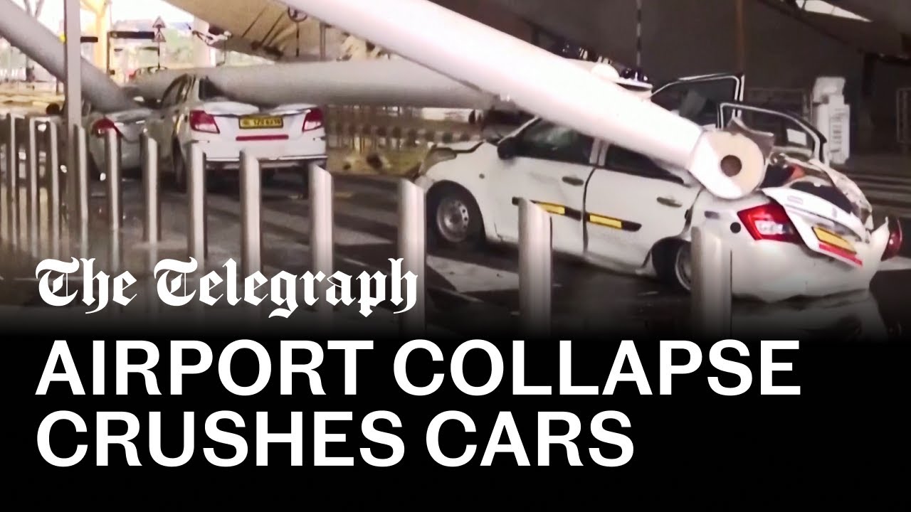 Deadly roof collapse at New Delhi airport crushes cars