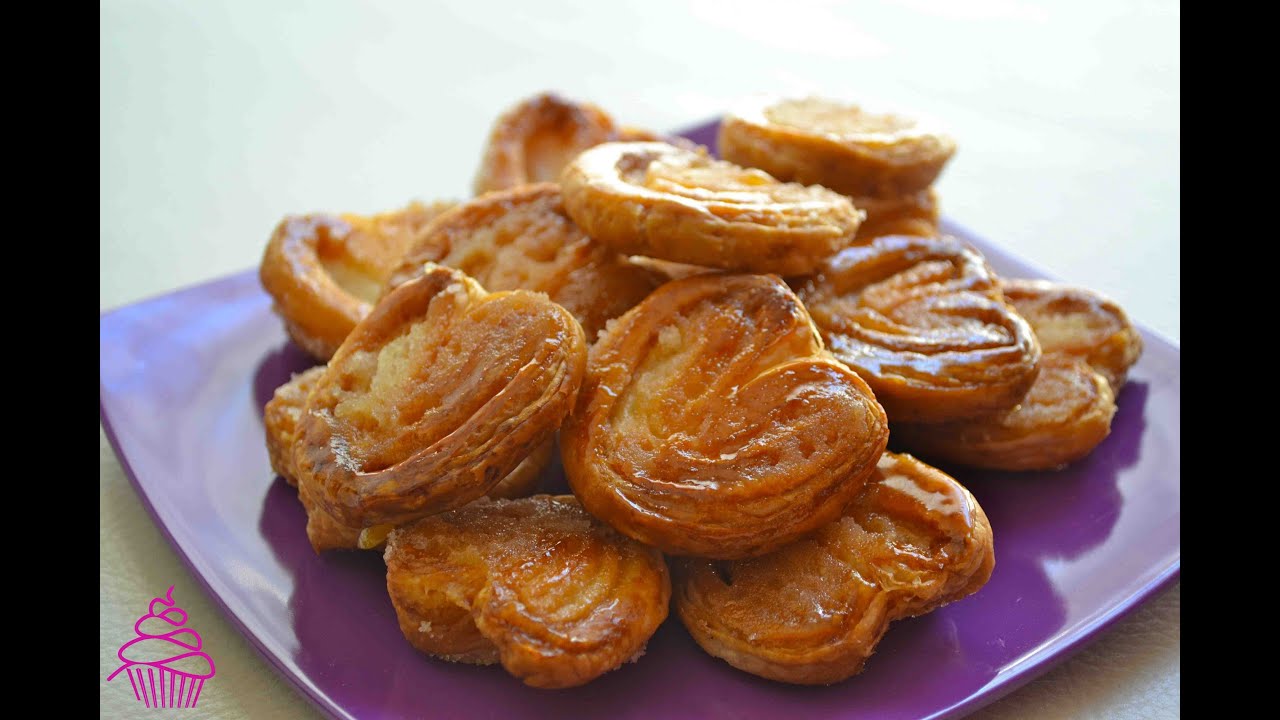 Mini palmeritas de hojaldre. Repostería