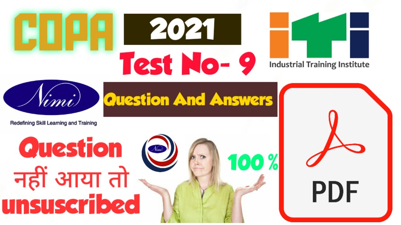 ITI COPA NiMi App Question & Answer 2021 || nimi mock test Question || Hindi PDF base ||Test 9