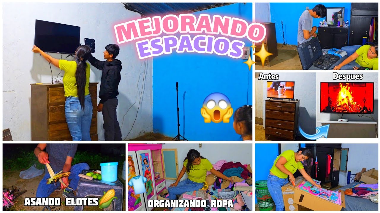 COLOQUE SOPORTE Y REPISA A LA TV 😱✅️ SE VE MEJOR✨️ Organizando y Doblando Ropa 👕 ASAMOS ELOTES 🌽