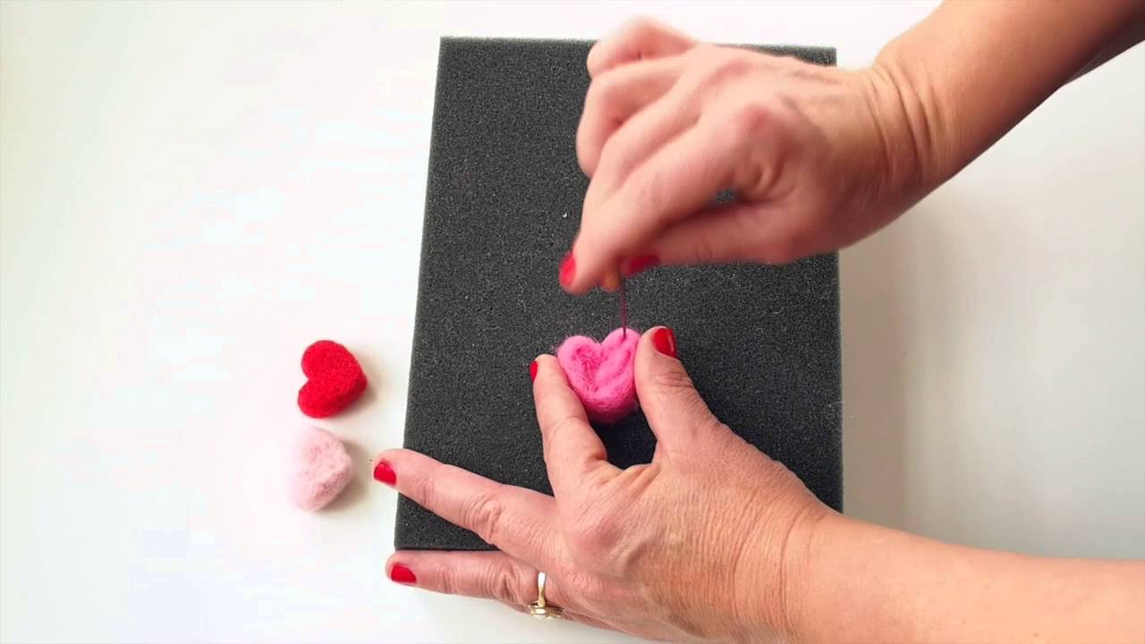 Needle Felted Hearts